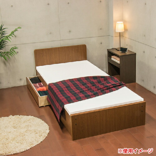 【P5倍5/5 13-15時\u0026最大1万円ｸｰﾎﾟﾝ5/5】 パネルベッド セミシングル 引き出し付き OX収納 SS モダン クール スタイリッシュ ナチュラル シンプル 木製 日本製 国産 キャスター付 収納 319-B