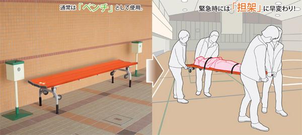 【SS押さえるP5倍6/5 13-15時\u0026最大限度1万円ｸｰﾎﾟﾝ6/4-10】 【法人押さえる】 レスキュー長椅子 脚部折りたたみ式 担架 待ち合い室女性議長 長いす 長椅子 待ち合い室長椅子 表立った長椅子 防災 安全性のある 駅 診療一こま 兼用 BC-309-018