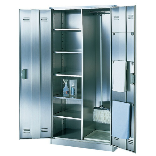 【P5倍7/25 13-15時&最大1万円ｸｰﾎﾟﾝ7/19-25】 【法人限定】掃除道具入れ 幅880mm ステンレス スイッパー ロッカー 掃除用品 掃除用具 掃除道具 掃除グッズ 収納 学校 会社 ハンガーパイプ 雑巾掛け BC-SUS12｜LOOKIT オフィス家具 インテリア