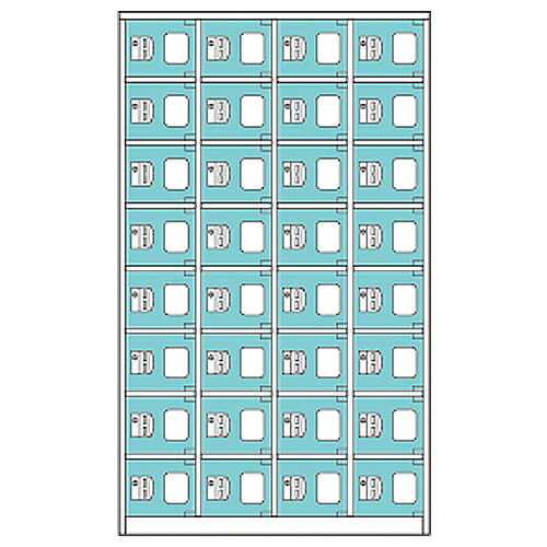 【最大1万円ｸｰﾎﾟﾝ4/4-9】 【法人限定】 コインロッカー 32人用 シューズロッカー 4列8段 下駄箱 シューズボックス ロッカー 貴重品入れ 貴重品ロッカー CCR-3248N