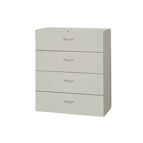 【最大1万円ｸｰﾎﾟﾝ4/4-9】 ラテラル 4段 幅899×奥行450×高さ1050mm 収納庫 保管庫 スチール書庫 キャビネット オフィス収納 書棚 引き出し ファイル引き出し 鍵付き 収納 NW-0911S-4-AW LOOKIT オフィス家具 インテリア
