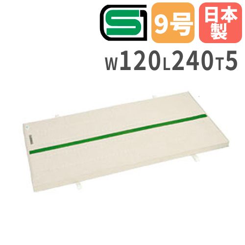 【最大1万円ｸｰﾎﾟﾝ4/4-9】 体操マット 5cm厚 9号帆布ライン入り 120×240×5cm SGマーク付 運動マット 体育マット 合成スポンジマット 跳び箱 学校 体育 マット運動 鉄棒 日本製 S-9616 LOOKIT オフィス家具 インテリア