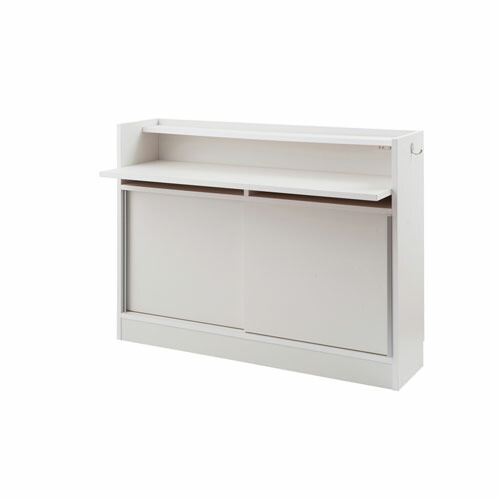 【最大1万円ｸｰﾎﾟﾝ4/4-9】 カウンター下収納 幅120cm デスクタイプ コンセント付き キッチンカウンター カウンター キャビネット リビング収納 おしゃれ シンプル 日本製 完成品 NO-0128