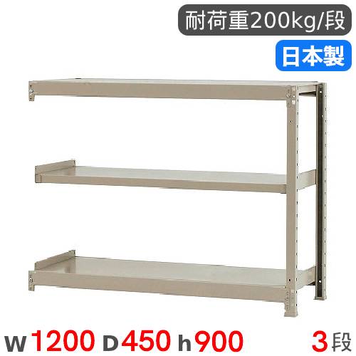 【P5倍7/20 13-15時&最大1万円ｸｰﾎﾟﾝ7/19-25】 スチールラック 連結 幅120&times;奥行45&times;高さ90cm 3段 200kg/段 軽量ラック 物品棚 オープンラック スチール棚 収納棚 本棚 オフィス 倉庫 工場 国産 58234303123｜LOOKIT オフィス家具 インテリア 11,786円