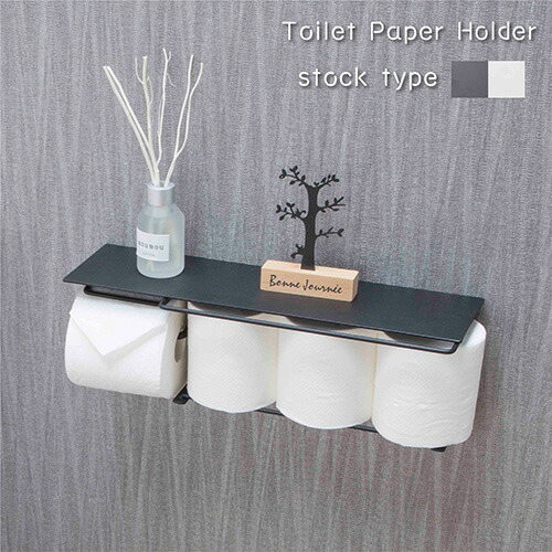 トイレットペーパーホルダー アイアン ストックタイプ ペーパーホルダー 紙巻器 収納 おしゃれ カバー 簡単 壁 トイレ用品 タオルハンガー トイレ収納 SINSH-32