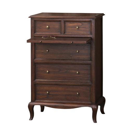 楽天市場】チェスト 幅70cm 高さ86cm アガチス材 引出し5杯 ダーク