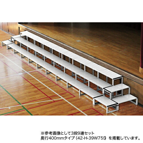 見台（組み立て式）3セット　欅材 組立式 歩行路架台3段ステップ片階段キット（500×1250mm