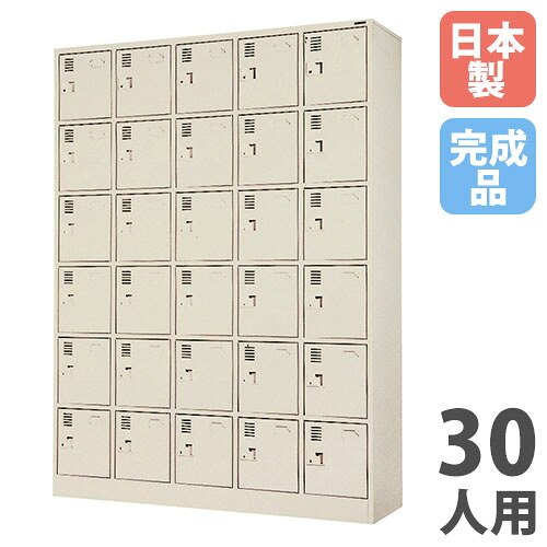 【13-15時&最大1万円クーポン7/19-25】 【法人限定】 【搬入設置】 シューズロッカー 30人用 5列6段 中棚付 シリンダー錠 下駄箱 シューズボックス 玄関収納 業務用 会社 完成品 日本製 SLK-3056-TNG|LOOKIT オフィス家具 インテリア