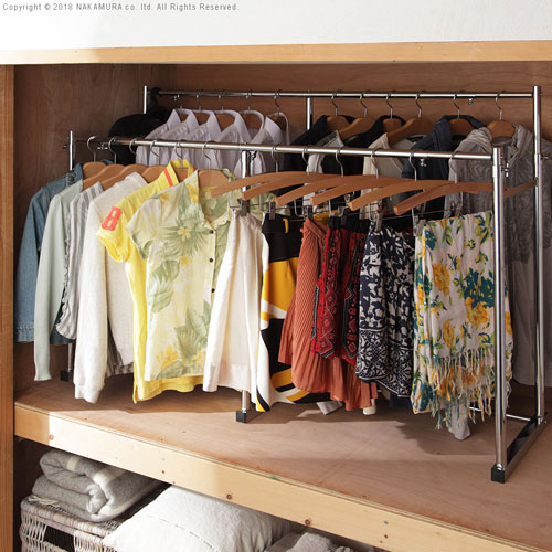 楽天市場 最大1万円クーポン4 28 2時まで 押入れ ハンガーラック 一間用 幅111 181cm 耐荷重90kg 押入れ収納 伸縮 押入れハンガー 衣装用ハンガー コートハンガー クローゼット 洋服掛け H Lookit オフィス家具 インテリア