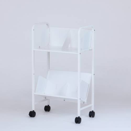 【最大1万円ｸｰﾎﾟﾝ4/4-9】 【法人限定】 ファイルワゴン 2段 幅58×奥行38×高さ96cm ファイルキャビネット ファイルラック サイドワゴン キャスターワゴン シンプル スチール 白 YS-K22