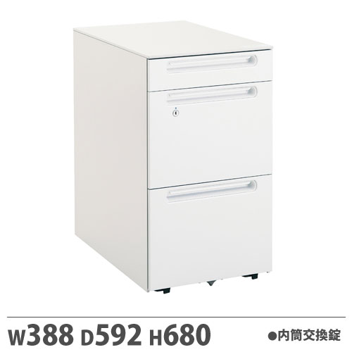 【P5倍7/20 13-15時&最大1万円クーポン7/19-25】 【法人限定】 【配送エリア限定】 ワゴン 内筒交換錠付 Hタイプ 幅388×奥行592×高さ680mm ラッチ機構付き キャスター付き 収納ワゴン キャビネット JD-E046M-H|LOOKIT オフィス家具 インテリア