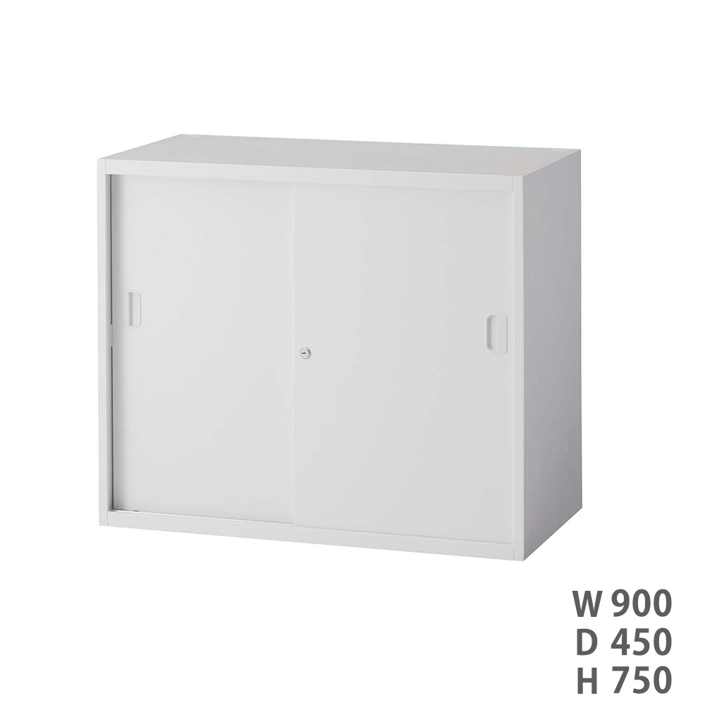 【P5倍4/20 13-15時&最大1万円ｸｰﾎﾟﾝ4/17-23】 【法人限定】 引戸書庫 ライオン事務器 LEO 上置き 2枚扉 幅900×奥行450×高さ750mm キャビネット シェルフ オフィス収納 本棚 書棚 ファイル 鍵付き LEW-08S