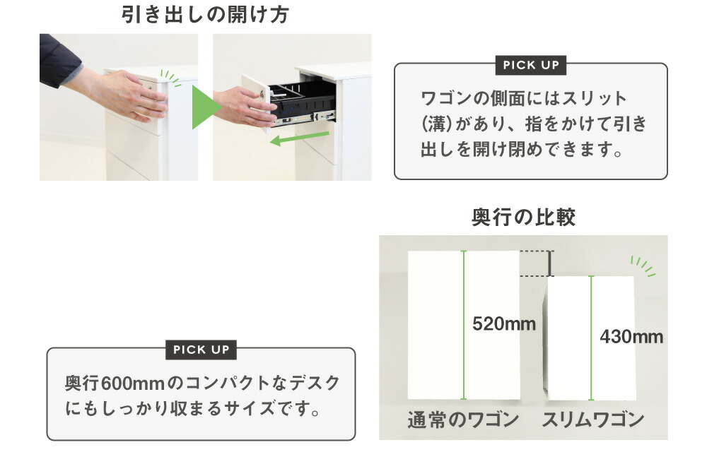 スリムワゴン3段デスクワゴンサイドワゴンキャスター付き鍵付きオフィスワゴンオールロック脇机スチールワゴンサイドキャビネットA4ESW-S3