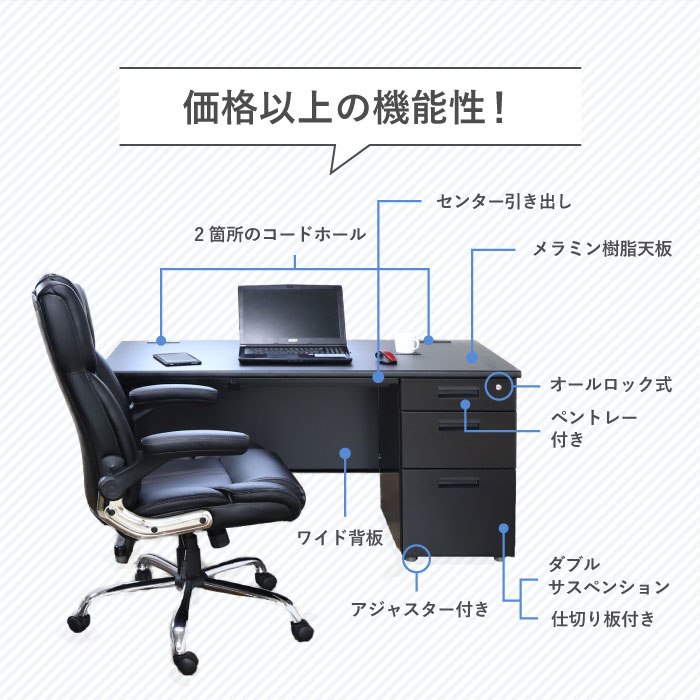 市場 P5倍7 スチールデスク 倉庫受取限定 15 オフィスデスク 机 10-14時最大1万円OFFクーポン7 幅1400×奥行700mm 片袖机  0-24時