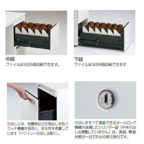 オカムラアドバンスオフィスデスク片袖3段幅1100×奥行700mm3V1NEK