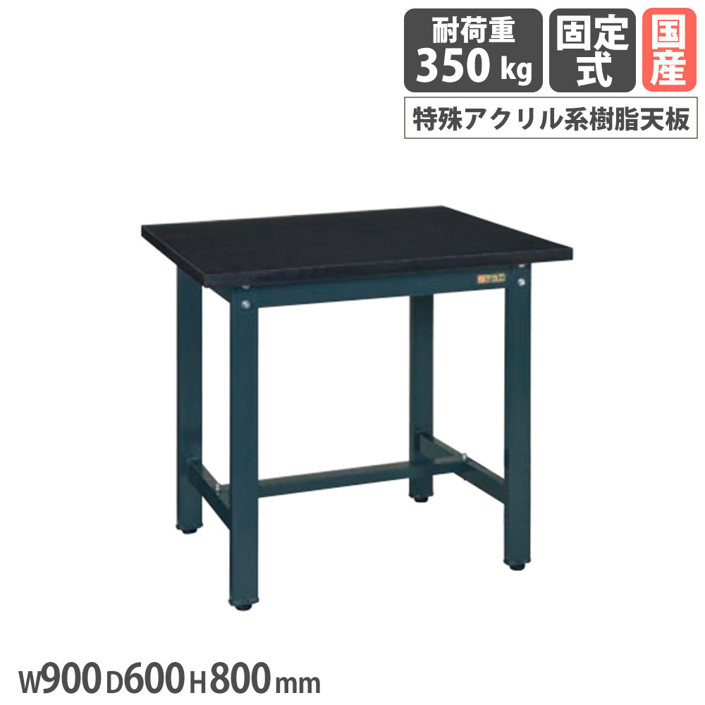 【P5倍7/25 13-15時&最大1万円クーポン7/19-25】 軽量実験用作業台 サカエ KHCタイプ 特殊アクリル系樹脂天板 幅900×奥行600×高さ800mm 本体ダークグレー 天板ダークグレー 均等耐荷重350kg 日本製 KHC-0960|LOOKIT オフィス家具 インテリア