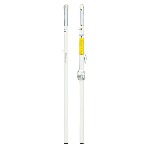 【P5倍4/20 13-15時&最大1万円ｸｰﾎﾟﾝ4/17-23】 【法人限定】 バレー支柱 2本セット 床下25cm 床下27cm 床下30cm 体育館用 差込式 ピン調節式 スチール製 ネット巻器付き SG基準認証品 トーエイライト B4149