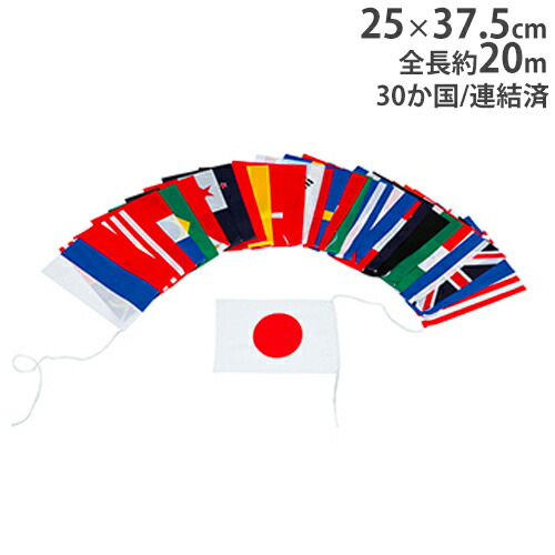 【P5倍5/25 13-15時&最大1万円ｸｰﾎﾟﾝ5/23-26】 テトロン万国旗 30か国 万国旗 国旗 装飾用 運動会 イベント 会場設営 ポリエステル生地 テトロン万国旗30S トーエイライト B2501 B-2501