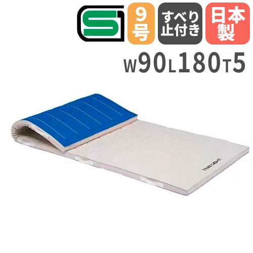 【P5倍4/20 13-15時&最大1万円ｸｰﾎﾟﾝ4/17-23】 【法人限定】体操マット 5cm厚 9号帆布 すべり止め付き 90×180×5cm 合成スポンジマット 体育マット エバーマット トーエイライト SGマーク付き T2731 T-2731