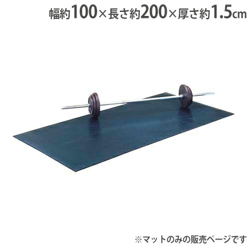 トレーニングマット15 幅100×長さ200×厚さ1.5cm 再生ゴム製マット 衝撃緩和 トレーニング用品 トレーニングルーム 運動施設 H9015 H-9015