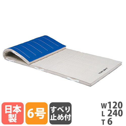 【P5倍4/20 13-15時&最大1万円ｸｰﾎﾟﾝ4/17-23】 【法人限定】 体操マット トーエイライト 滑り止め付き 6号帆布 幅120×長さ240×厚さ6cm コンビネーションマット 体育マット 体育用品 SGマーク付 日本製 T1725