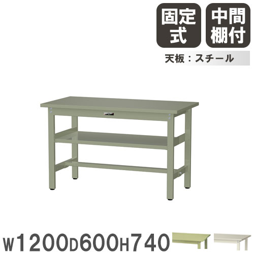 【最高限度1万円ｸｰﾎﾟﾝ5/9-15】 【法人貨物輸送無料】 御役目台 山金工業 真っ盛りテック 幅1200×奥ふかさ600×高さ740粍 スチール写真天板 真っただなか棚付 細工物速見表 御役目速見表 細工所 工業プラント 日本製 SWS-1260S2 花・ガーデン・DIY-DIY・工具-はしご・作業台