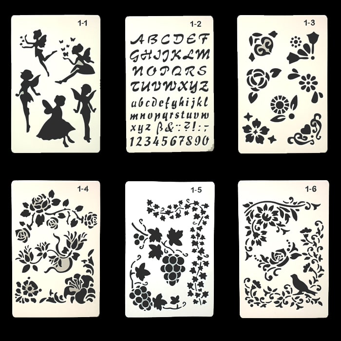 【楽天市場】ステンシルシート 文字 ステンシル テンプレート ステンシルプレート アルファベット 数字 12枚組：ロールショップ