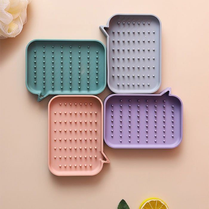 ソープトレー 石鹸置き おしゃれ かわいい せっけん カラフル シリコン ソープ ソープディッシュ バスグッズ 丸洗い 台所 水が流れる 水はけ 水切り 洗面台 浴室 清潔 石鹸ホルダー 送料無料 休み ソープディッシュ