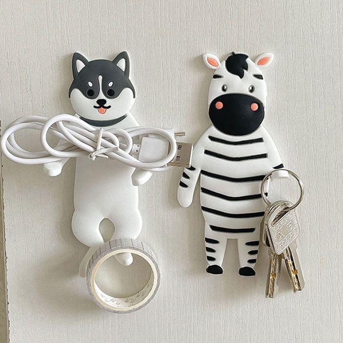 フックマグネット3つセット3種類アニマル3D立体デザイン飾りマグネット可愛いインテリア飾り犬牛しまうま送料無料