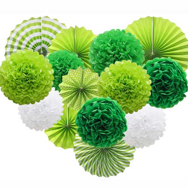 ペーパーファン 飾り 5色 14点 お正月 お祝い お花 お花紙 かわいい セット華やか バースデー パーティー ポンポン 丸扇 可愛い 派手 立体 紙扇 紫 結婚式 綺麗 緑 花 花紙 装飾 誕生日 赤 送料無料 青 飾りつけ 飾り付け 黄