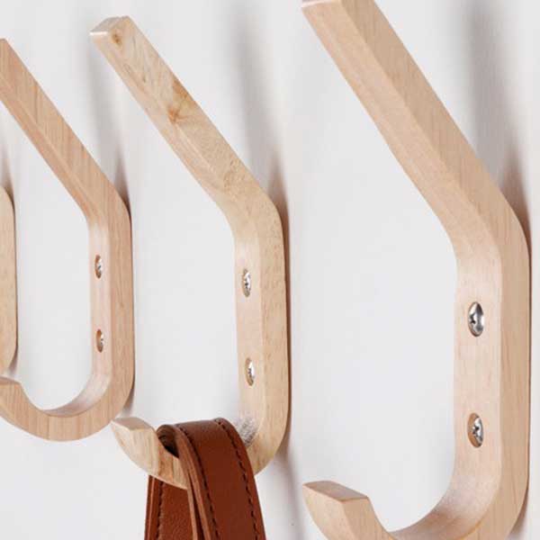 2個セット 壁掛けフック ウォールナット 両用フック コート掛け 壁整理フック 北欧 木製