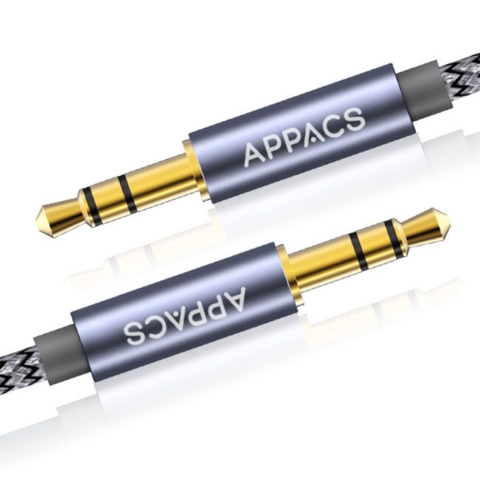 新作送料無料 オーディオケーブル 2m 3極 Auxケーブル 3 5mm ステレオミニプラグ ヘッドホンケーブル スピーカー 車 スマホ クリスタルナイロン編み 送料無料 Jips Ac In