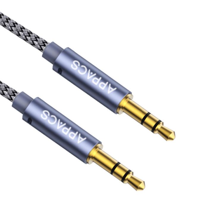 新作送料無料 オーディオケーブル 2m 3極 Auxケーブル 3 5mm ステレオミニプラグ ヘッドホンケーブル スピーカー 車 スマホ クリスタルナイロン編み 送料無料 Jips Ac In