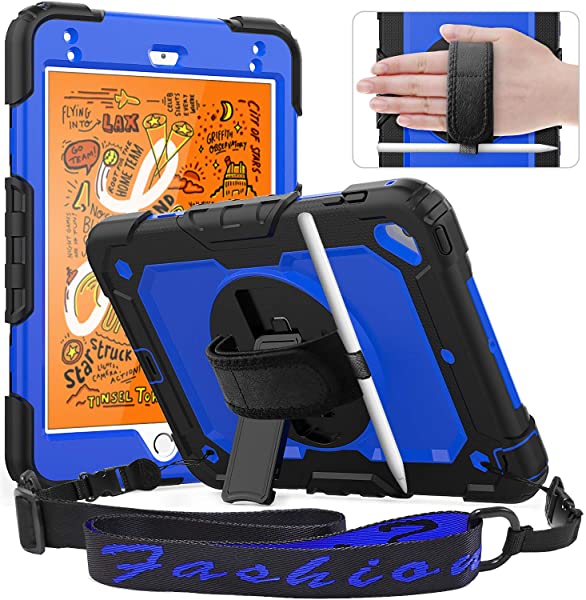 Ipad Mini4 ケース Mini 第5世代 19 保護シール内蔵 360度 回転 折り畳スタンド 肩紐 ハンドストラップ付き ペン 話題の人気