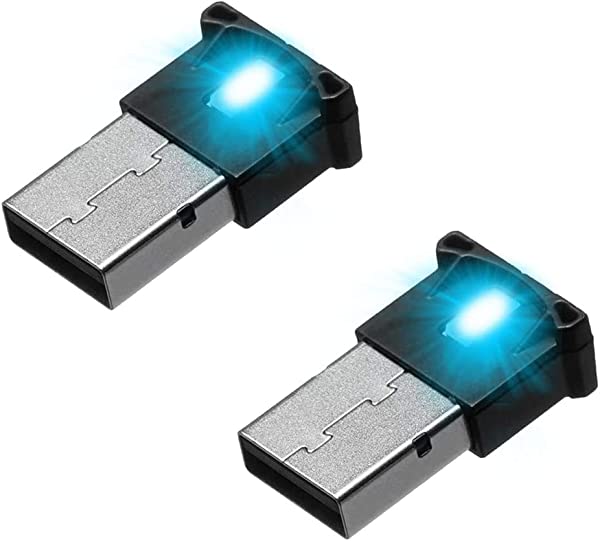 イルミライト USB LED ライト [2個セット]自動車内装ミニUSB雰囲気ランプ 車内照明 室内夜間ライト LED呼吸灯8色の変換グラデーションRGB 高輝度 軽量 小型 送料無料