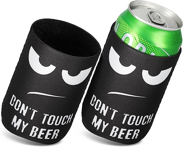 【2個セット】 缶クーラー カバー 330ml 355ml 缶 缶保冷 ホルダー 6.5 x 10 cm Don't touch my beerデザイン 送料無料画像