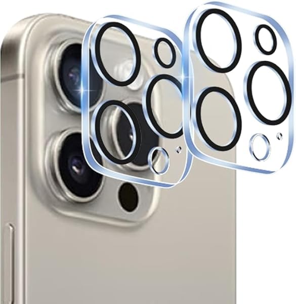 iPhone 15 Pro / iPhone 15 Pro Max カメラ保護 フィルム 指紋防止 強化ガラス 保護カバー カメラ iPhone15 pro カバー 全面保護 レンズ保護 硬度9H 耐衝撃 キズ防止 露出オーバー防止 高透過率 防滴 防塵 貼り付け簡単 [2枚セット] 送料無料