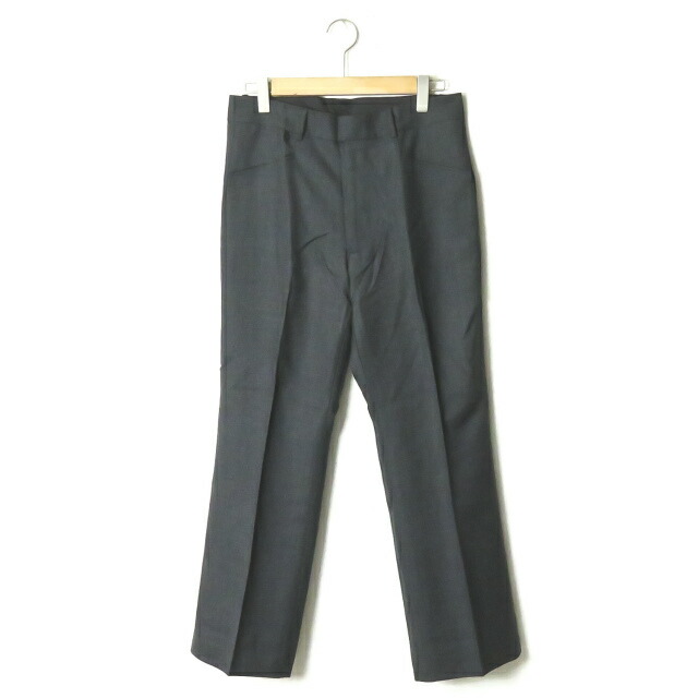 bukht ブフト 18AW 日本製 CLASSIC TROUSERS CHARCOAL PIN CHECK ピンチェック クラシックトラウザーズ BV-95812 2(M) ダークグレー パンツ スラックス 微フレア ボトムス【新古品】【中古】【bukht】
