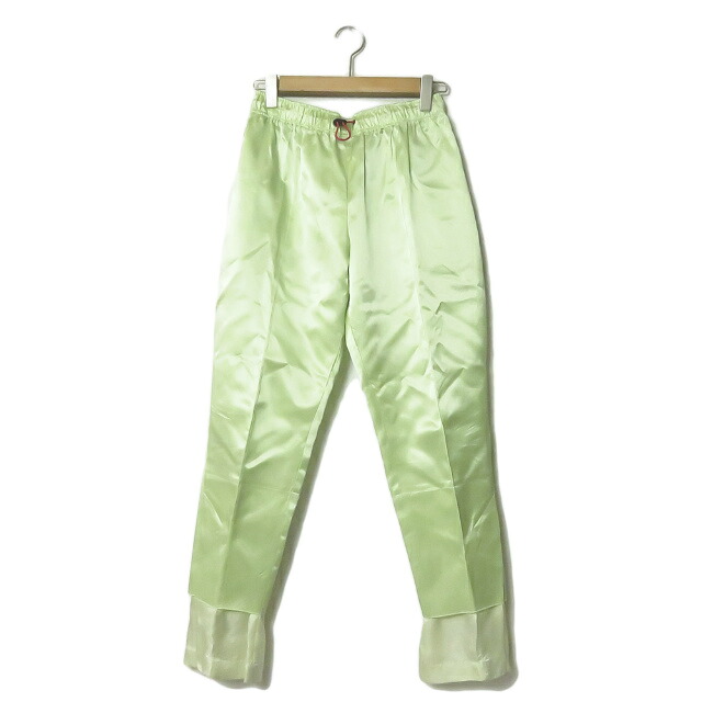 TOGA トーガ 21SS 日本製 Acetate satin pants アセテートサテンパンツ TA11-FF032 34 グリーン レイヤード イージー TOGA ARCHIVES ボトムス【中古】【TOGA】