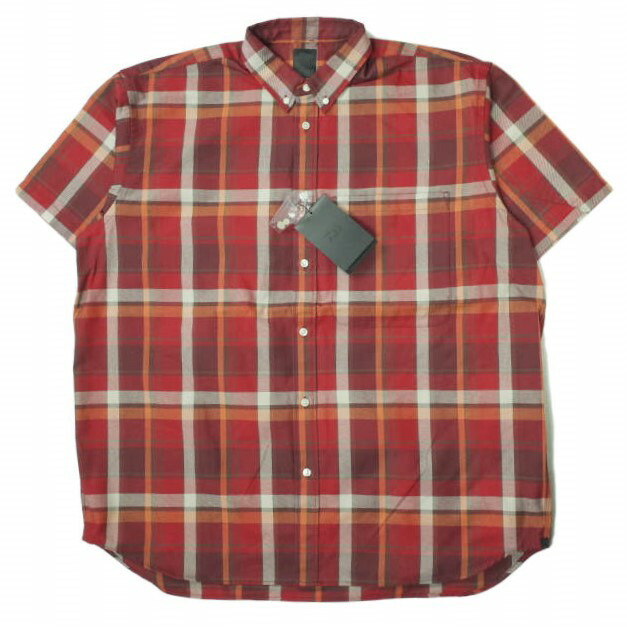 DAIWA PIER39 ダイワ ピア39 22SS Tech Flannel BD S/S テックフランネルボタンダウンシャツ BE-82022 L(JP) DARK RED 半袖 チェック トップス【新古品】【中古】【DAIWA PIER39】