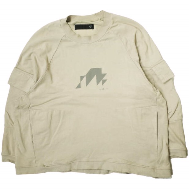 A.F ARTEFACT x ROYAL FLASH エーエフ アーティファクト ロイヤルフラッシュ 23AW 別注 日本製 クルースウェット 2 ベージュ トレーナー オーバーサイズ プルオーバー トップス【中古】【A.F ARTEFACT × ROYAL FLASH】