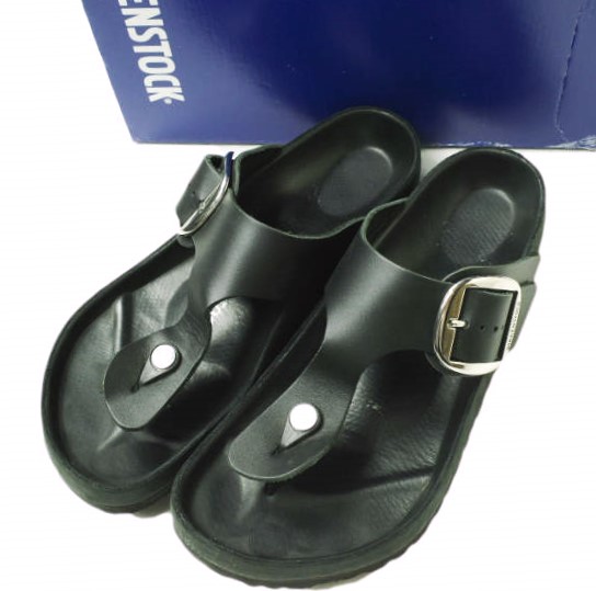 BIRKENSTOCK x UNITED ARROWS ビルケンシュトック ユナイテッドアローズ 別注 GIZEH BIG BUCKLE ギゼ ビッグバックル 1025116 42(27cm) BLACK レザー サンダル レギュラー幅 シューズ【中古】【BIRKENSTOCK × UNITED ARROWS】画像