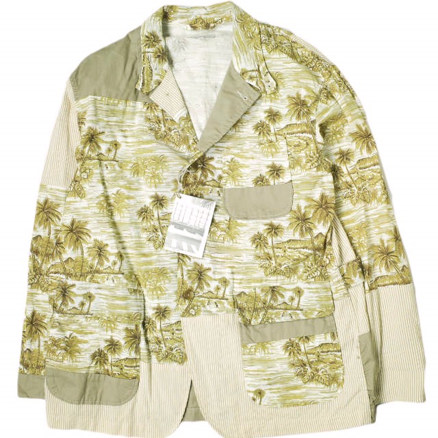 Engineered Garments エンジニアードガーメンツ 19SS アメリカ製 Loiter jacket - Hawaiian Print ロイタージャケット ハワイアンプリント S KHAKI 3B テーラード アウター【新古品】【中古】【Engineered Garments】｜USED SELECT SHOP Loop店