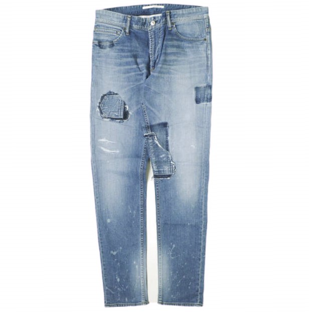 e JEANS イージーンズ 日本製 STRAIGHT 岡山児島 ダメージ＆リペア加工 ストレートデニムパンツ e-805-068 2 majolica gray ボタンフライ ストレッチ ジーンズ 定価38,500円 ボトムス【新古品】【中古】【e JEANS】 楽天市場】e JEANS イージーンズ 日本製 STRAIGHT 岡山児島 ダメージ