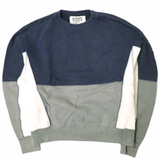 C.E シーイー 日本製 PANEL CREW NECK カラーパネルクルーネックスウェット S NAVY トレーナー CAV EMPT 裏毛 トップス【中古】【C.E】