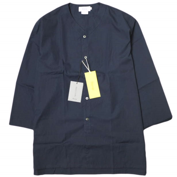Riprap リップラップ 25SS 日本製 B.P.D SHIRTS (100/2 GIZA POPLIN) ギザポプリン ベースボールシャツ RRS1902 L NAVY 七分袖 パジャマ ダボ トップス【新古品】【中古】【Riprap】｜USED SELECT SHOP Loop店