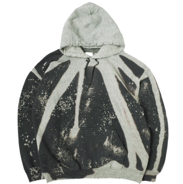 SASQUATCHfabrix. サスクワァッチファブリックス 24AW 日本製 DESTROY HOODIE ハイパーブリーチ ダメージ加工スウェットプルオーバーパーカー 24AW-CSP-002 L BLACK 裏起毛 トップス【新古品】【中古】【SASQUATCHfabrix.】