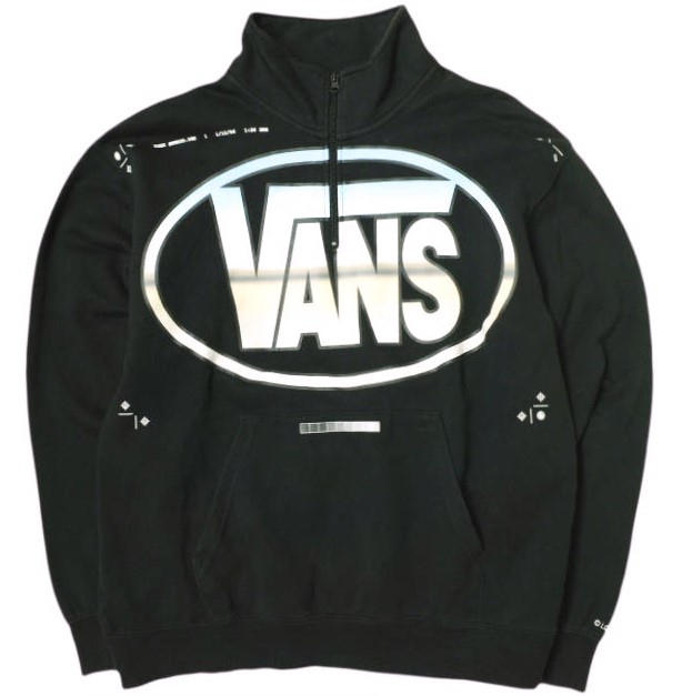 LQQK STUDIO x VANS VAULT ルックスタジオ ヴァンズ ボルト 別注 Quarter Zip Top ハーフジップスウェット VN0A4VMKBLK XL BLACK トレーナー 裏起毛 トップス【中古】【LQQK STUDIO × VANS VAULT】