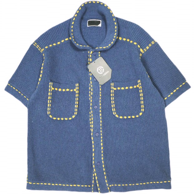 PHINGERIN フィンガリン 25SS PG1 BEACH SHIRT ハンドステッチニット ビーチシャツ PD-251-KN-101 Free NAVY 半袖 トップス【中古】【PHINGERIN】