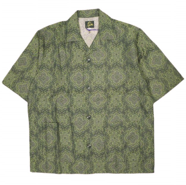 Needles ニードルス 23SS 日本製 Cabana Shirt - C/PE Arabesque Jq. アラベスクジャガード カバナシャツ MR096 M Brown/Lavender 半袖 オープンカラー 開襟 トップス【新古品】【中古】【Needles】